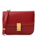 Box Calfskin Medium Classic Box Flap Bag Red