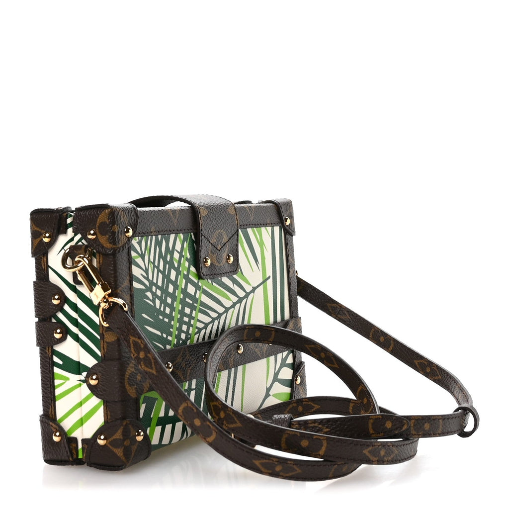 Monogram Palm Trees Print Petite Malle