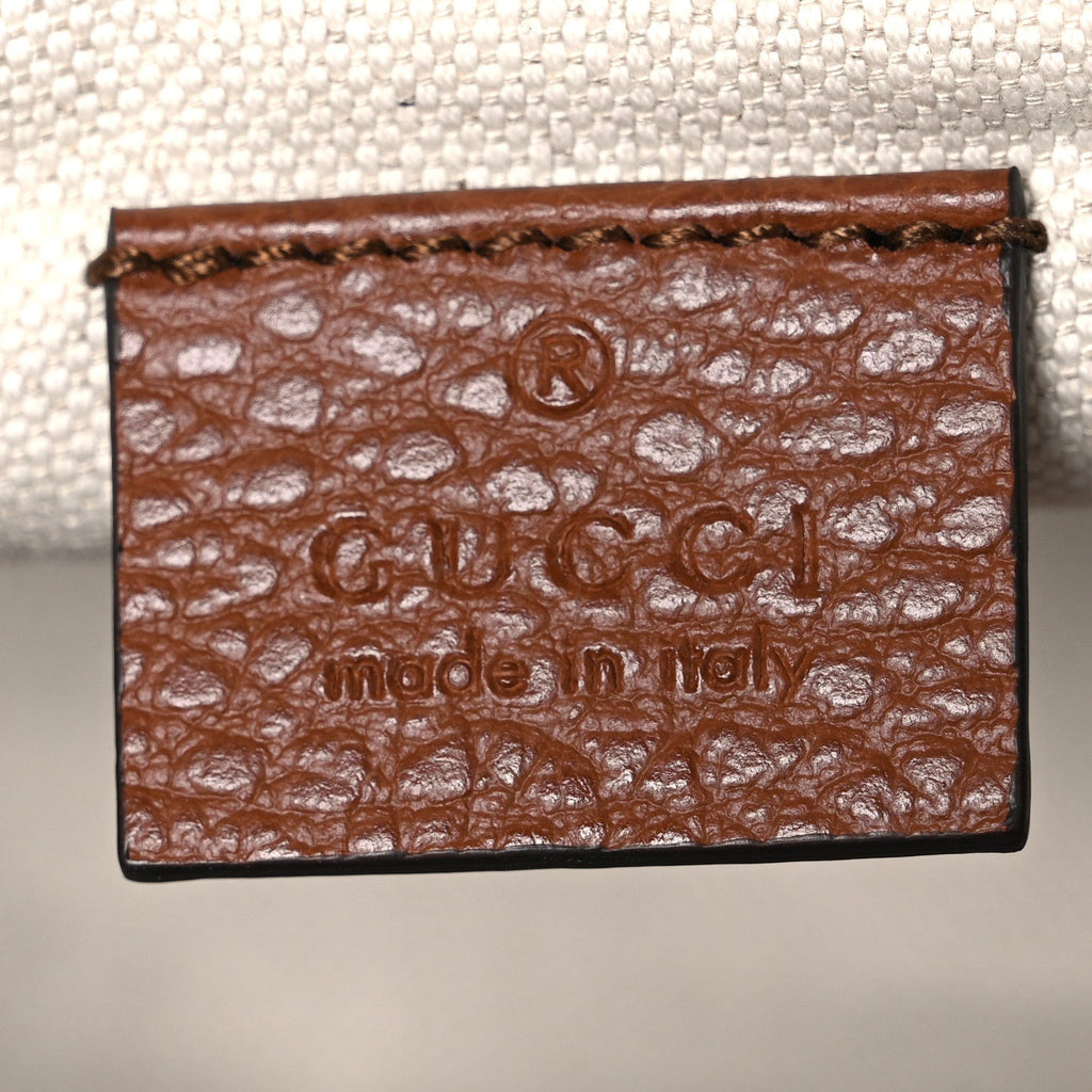New Denim GG Monogram Dollar Calfskin Web Mini Horsebit 1955 Shoulder Bag Blue Tea Cuir Epilog