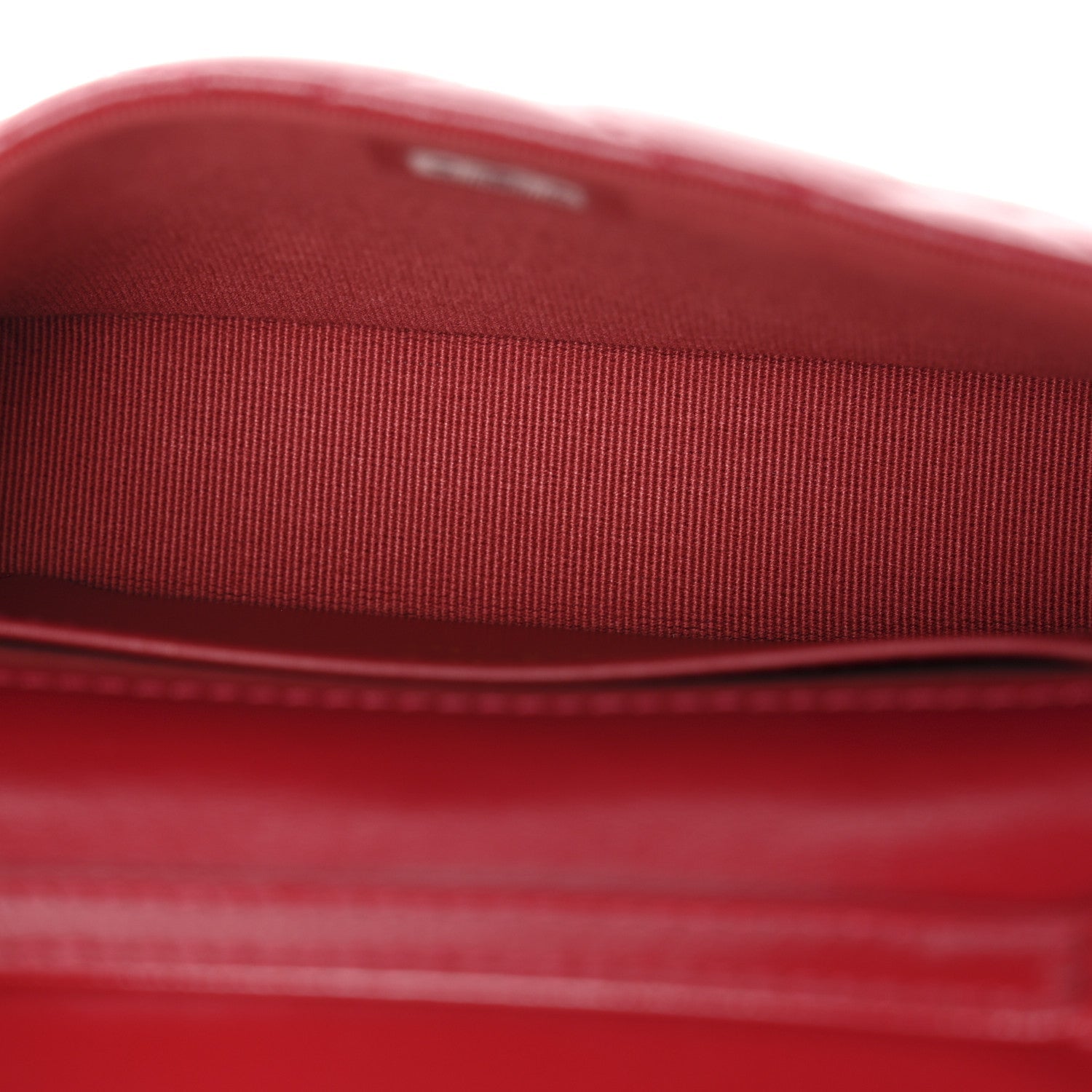 Shiny Lambskin Quilted Mini Metal Top Handle Clutch With Chain  Red