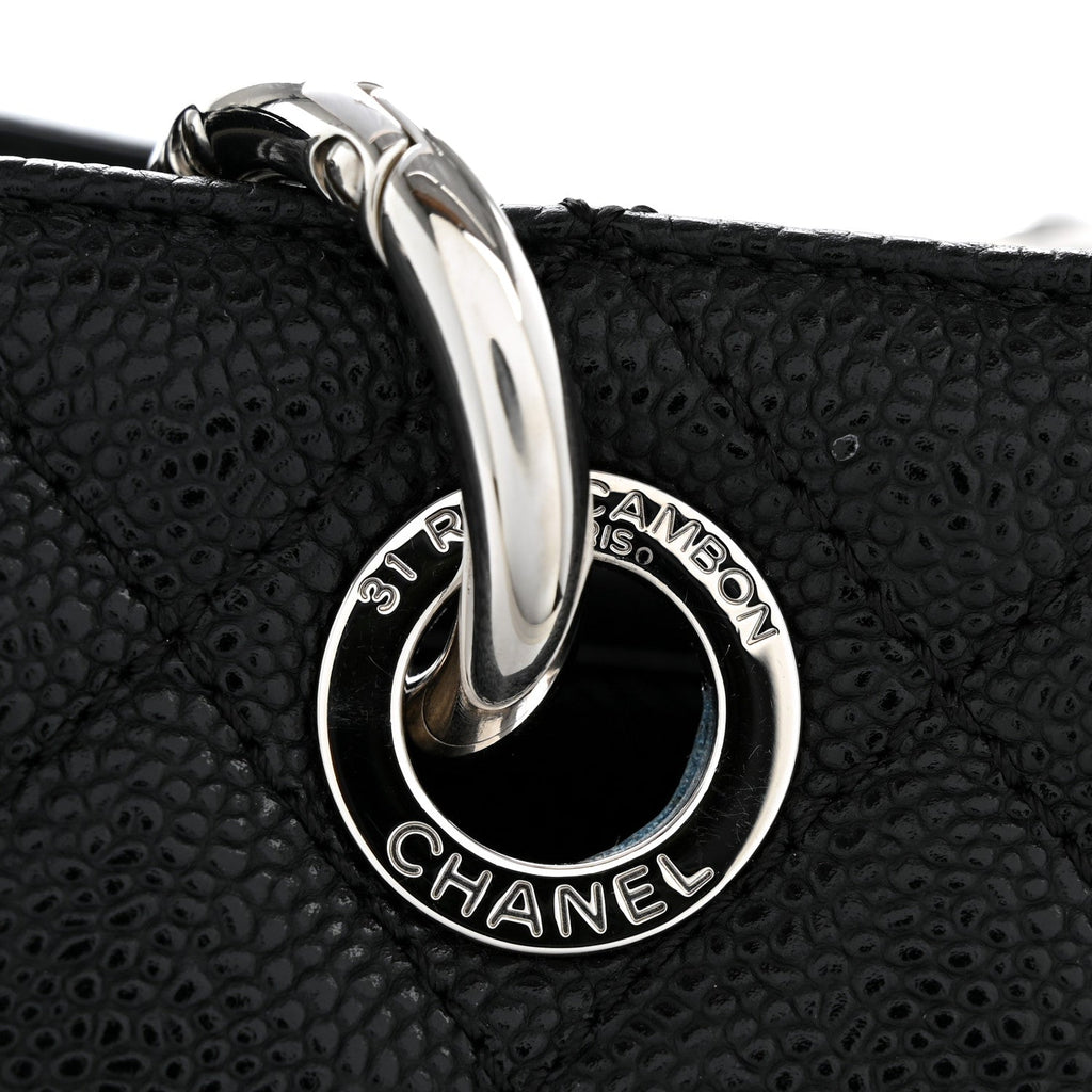 Caviar Quilted Grand Shopping Tote GST Black