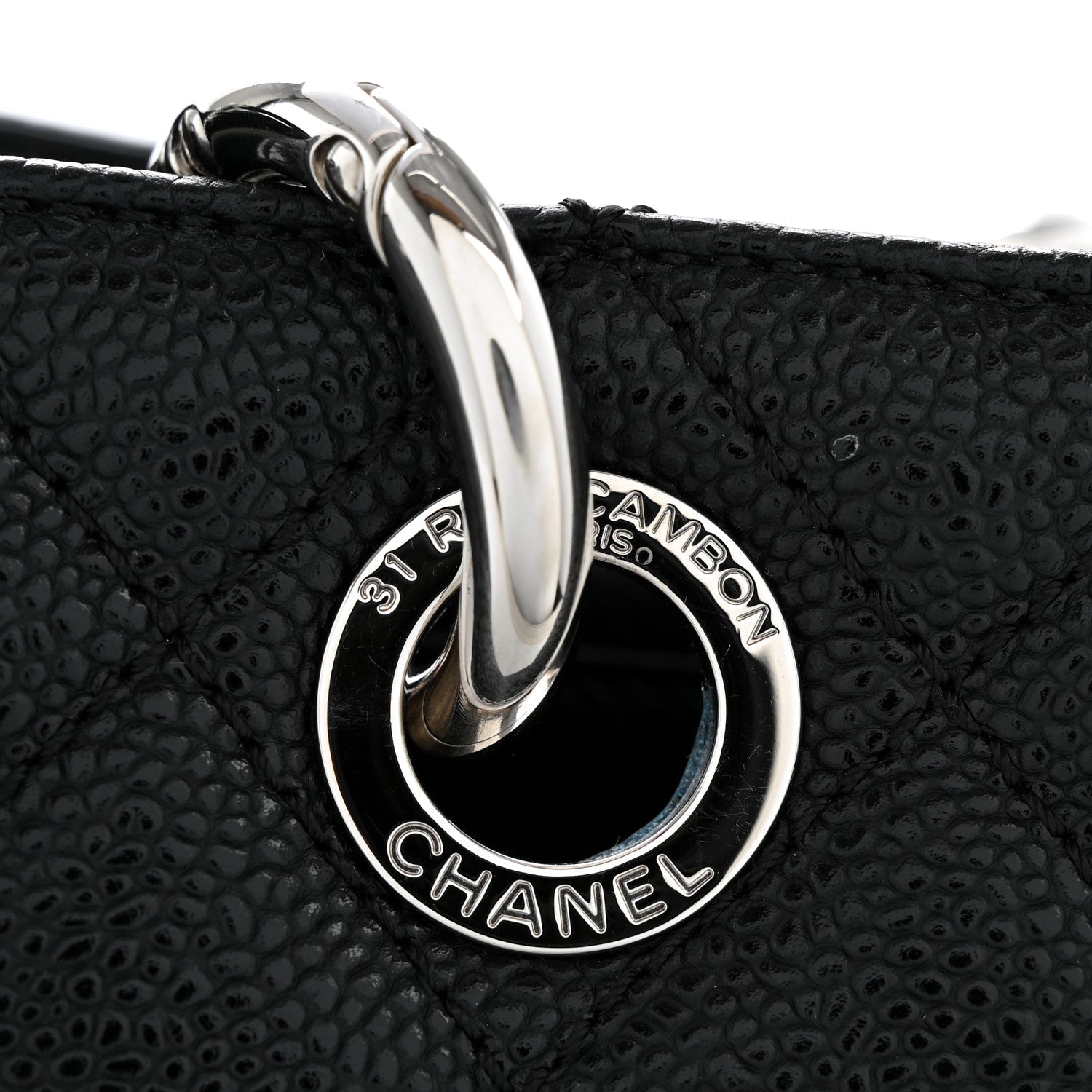 Caviar Quilted Grand Shopping Tote GST Black