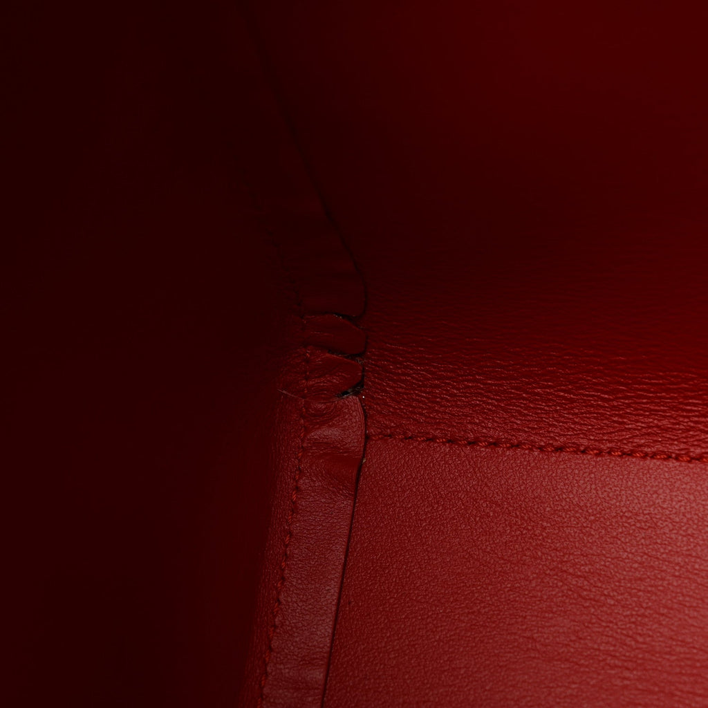 Patent Calfskin Spikes Mini East West Cabata Tote Red