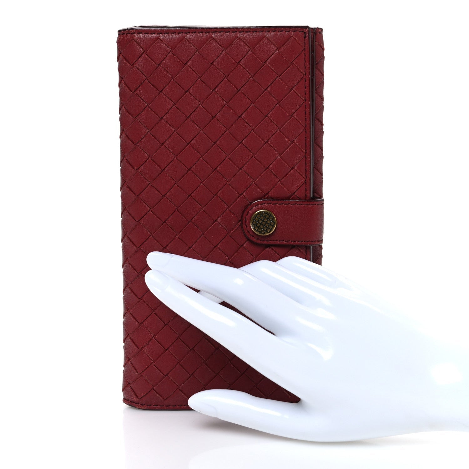 Nappa Intrecciato Continental Wallet Dark Red