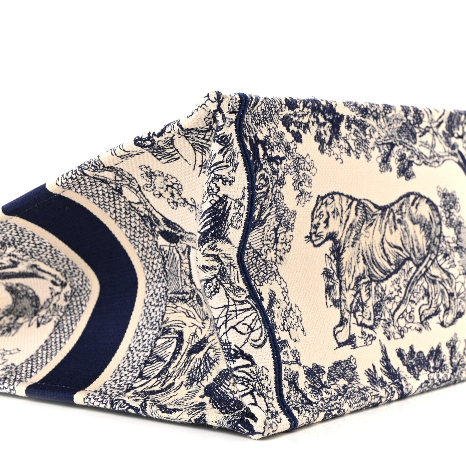 Canvas Embroidered Medium Dioriviera Toile De Jouy Book Tote Blue