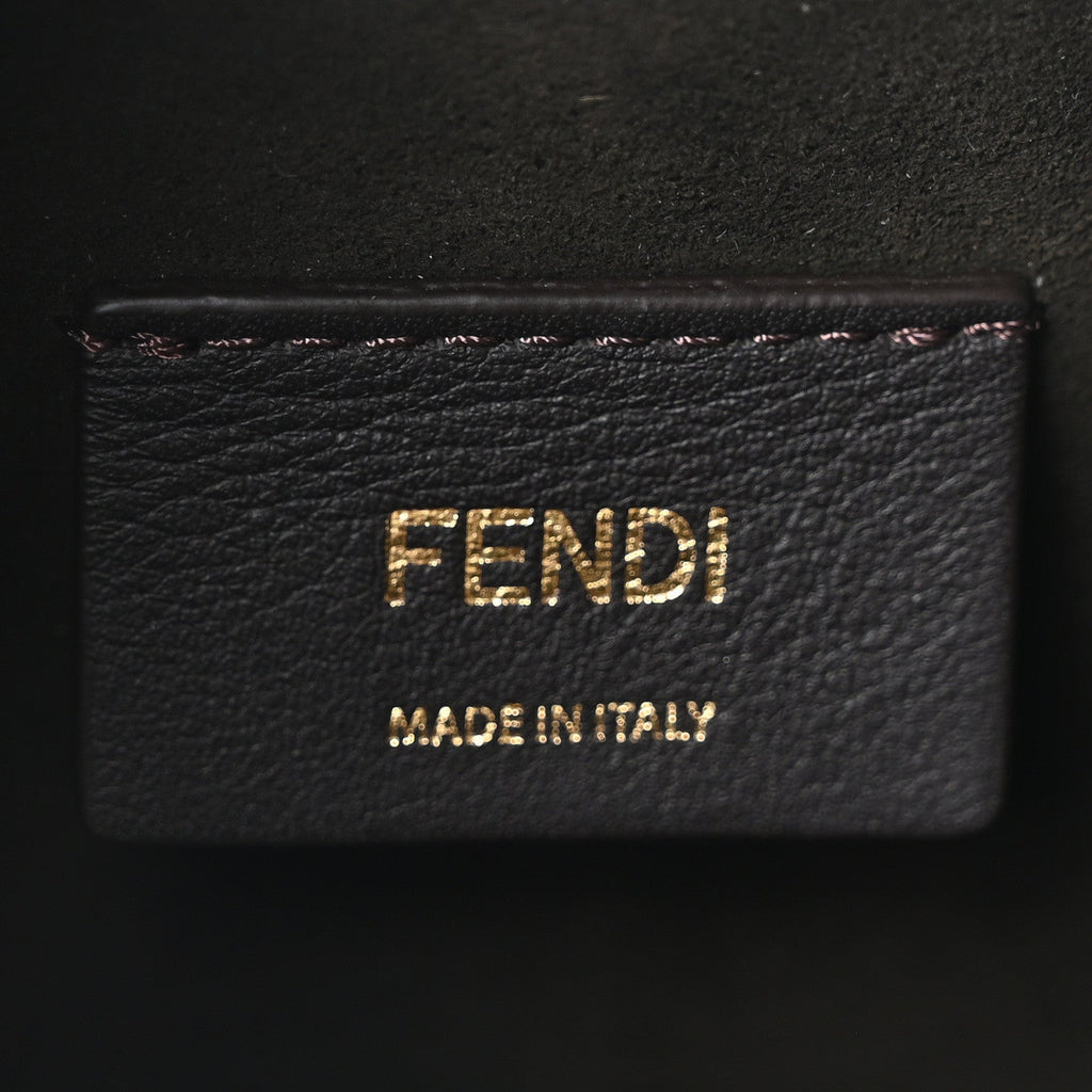 Chenille Vitello F is Fendi Micro FF Mini Mon Tresor Bucket Bag Verde Inglese