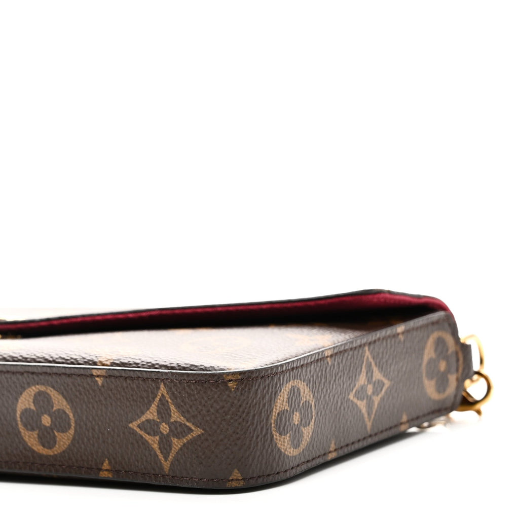 Monogram Pochette Felicie Chain Wallet Fuchsia