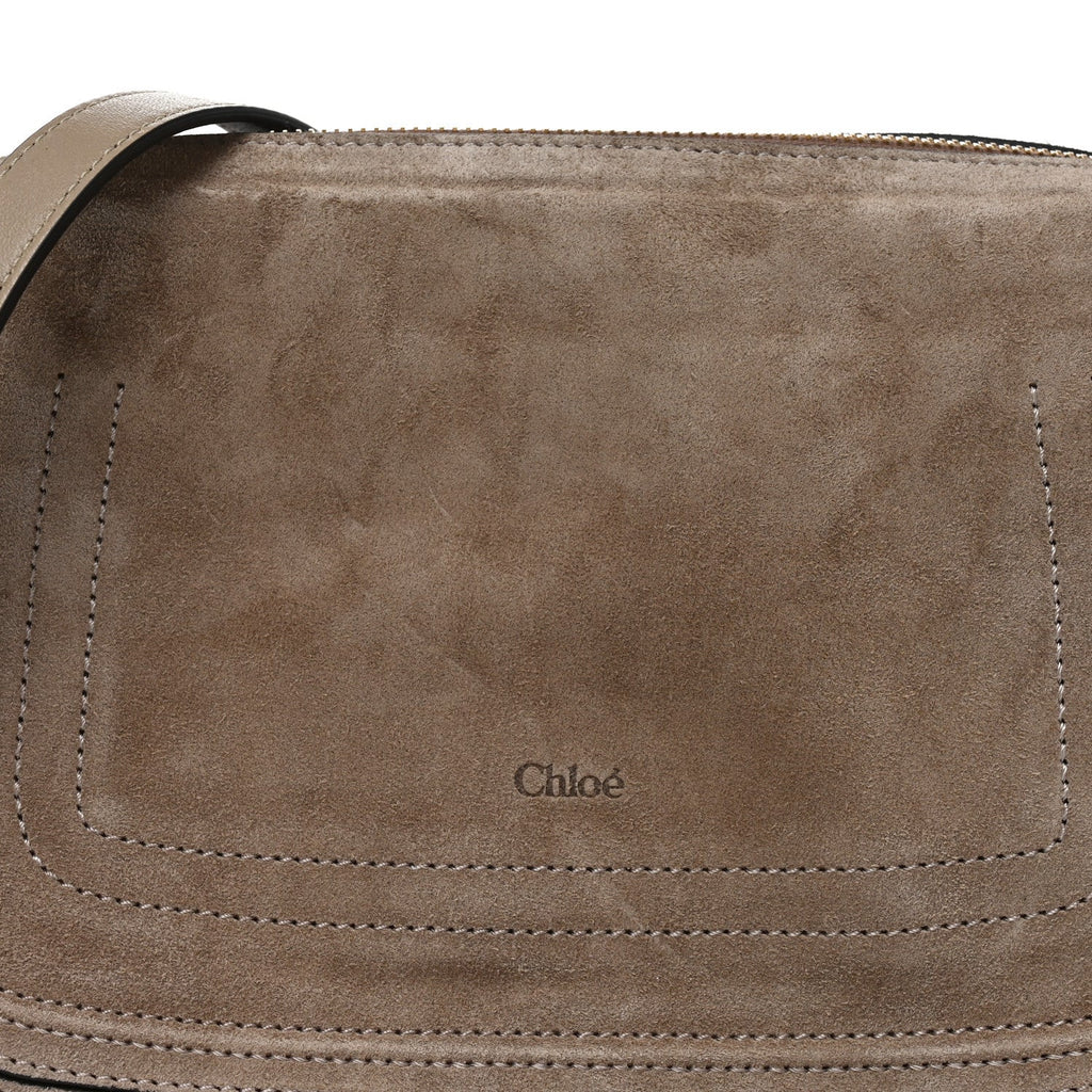 Suede Calfskin Small Marcie Shoulder Bag Boyish Brown