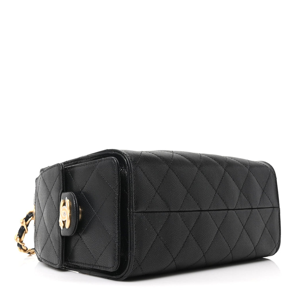 Caviar Quilted Mini Chanel 25 Handbag Black