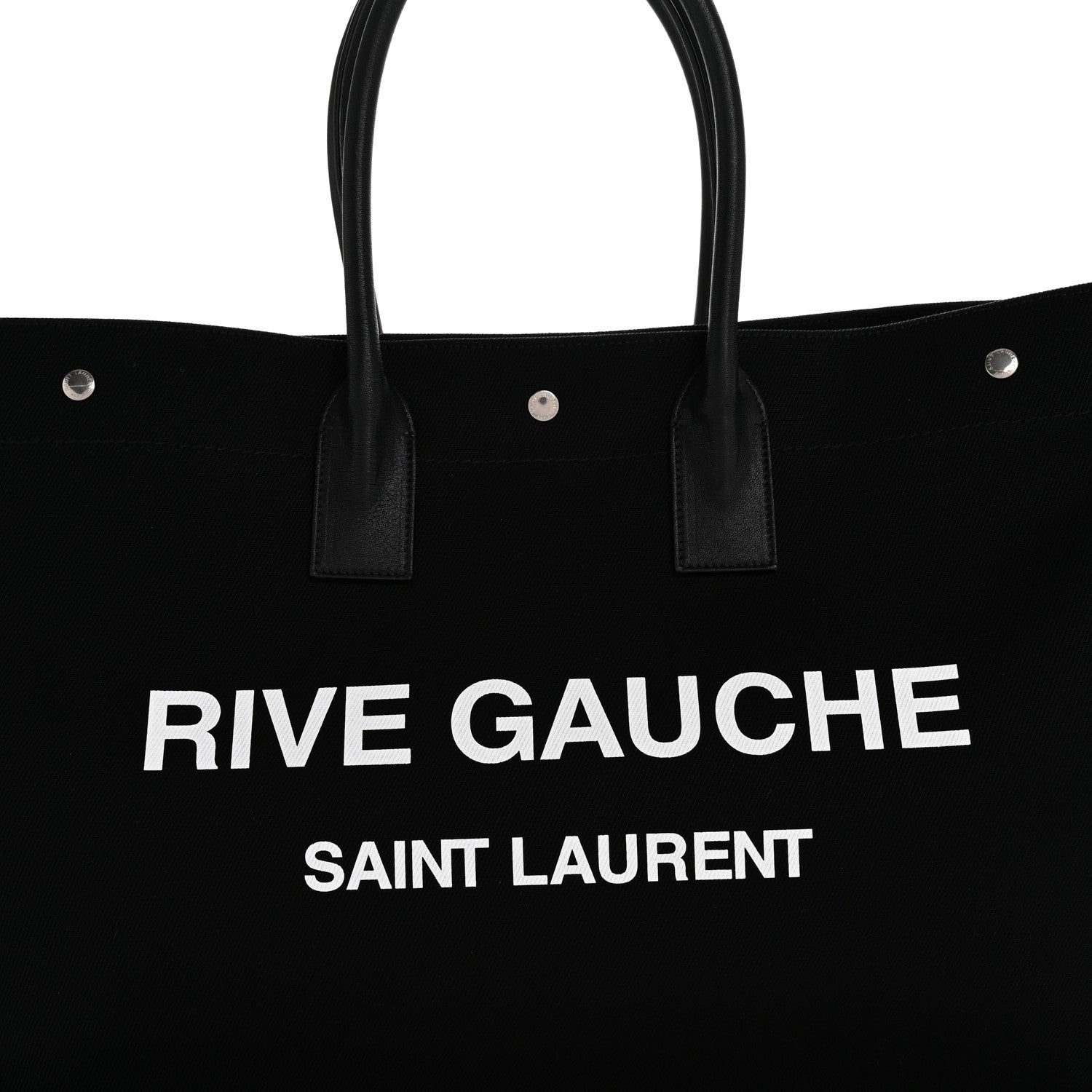 Linen Calfskin Rive Gauche Tote Black