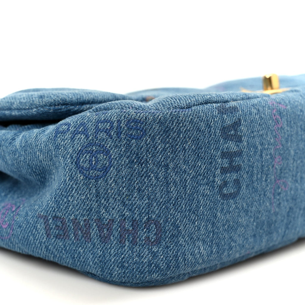 Denim Quilted Denim Large Mood Flap Blue Multicolor