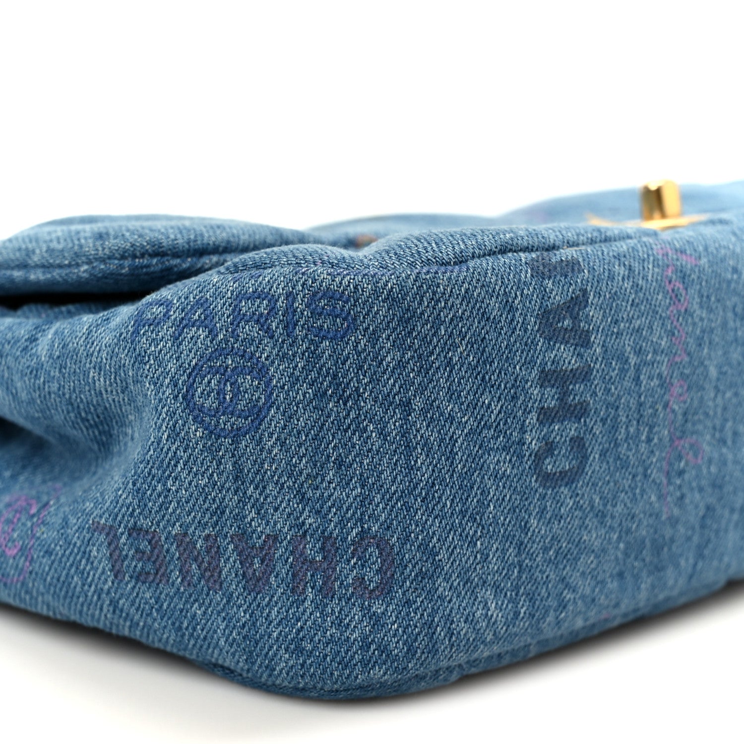 Denim Quilted Denim Large Mood Flap Blue Multicolor