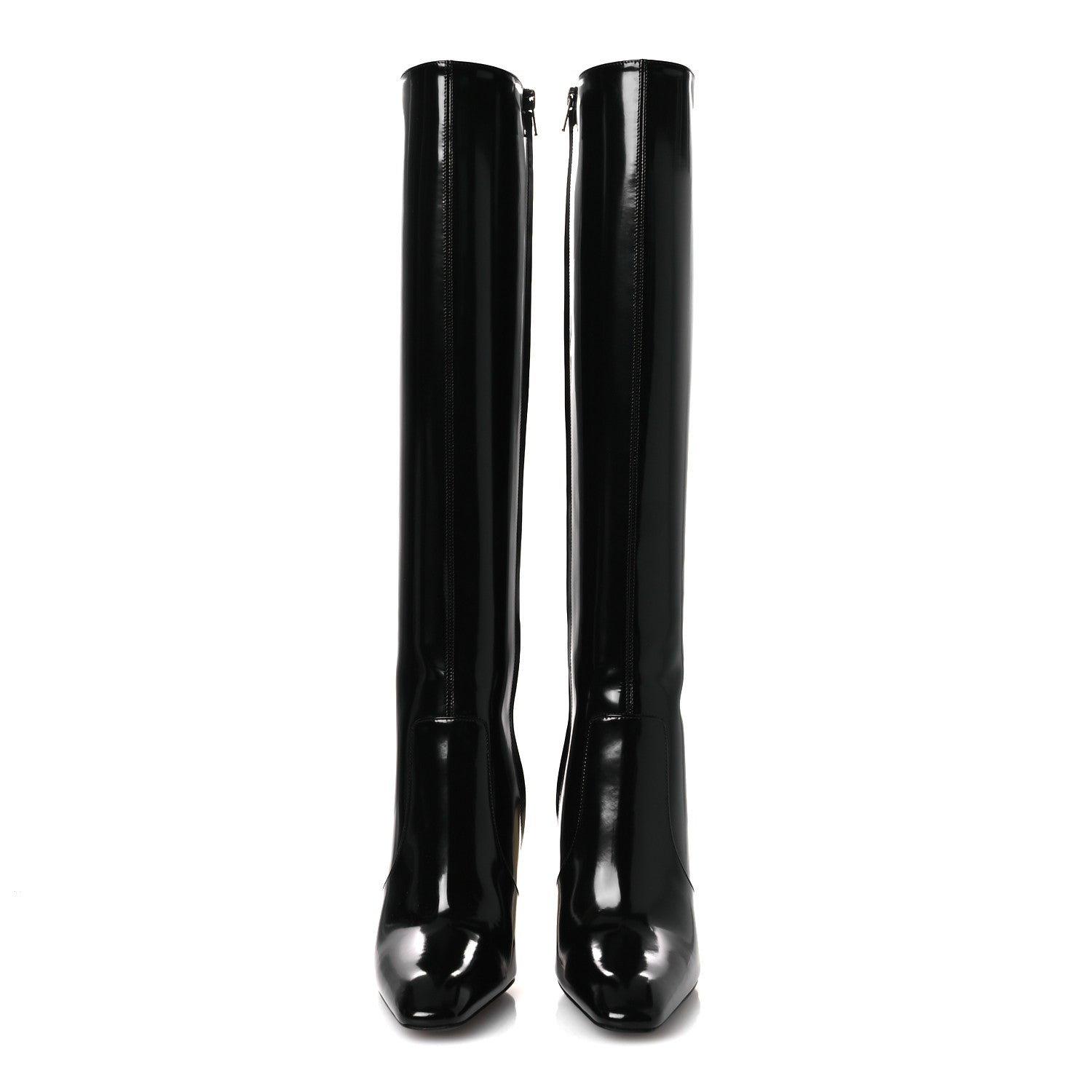 Vitello Marilyn Auteuil 105 Knee High Zip Boots 38.5 Black