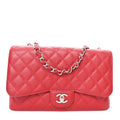 Caviar Quilted Jumbo Single Flap Red