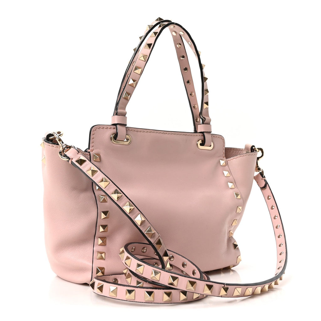 Vitello Mini Rockstud Tote Water Rose