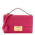 Smooth Calfskin Aileen Gancio Lock Shoulder Bag Pink