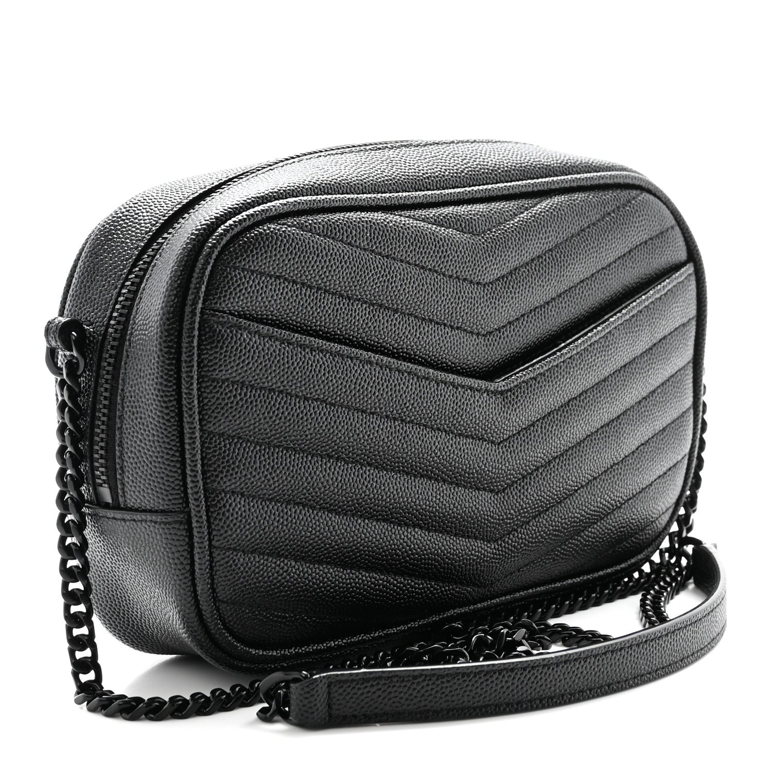 Grain De Poudre Matelasse Monochrome Monogram Mini Lou Camera Bag Black