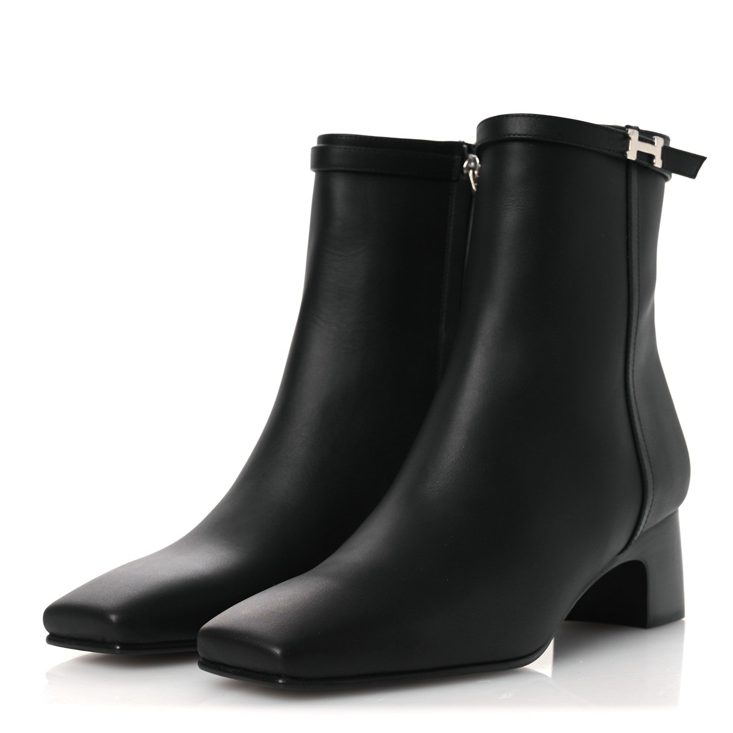 Calfskin Hommage Ankle Boots 37.5 Black