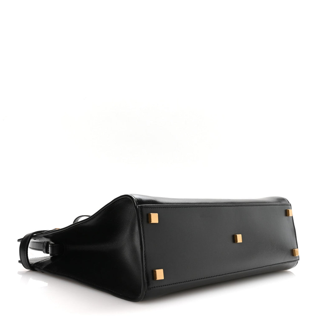 Calfskin Small Manhattan Shopper Tote Black