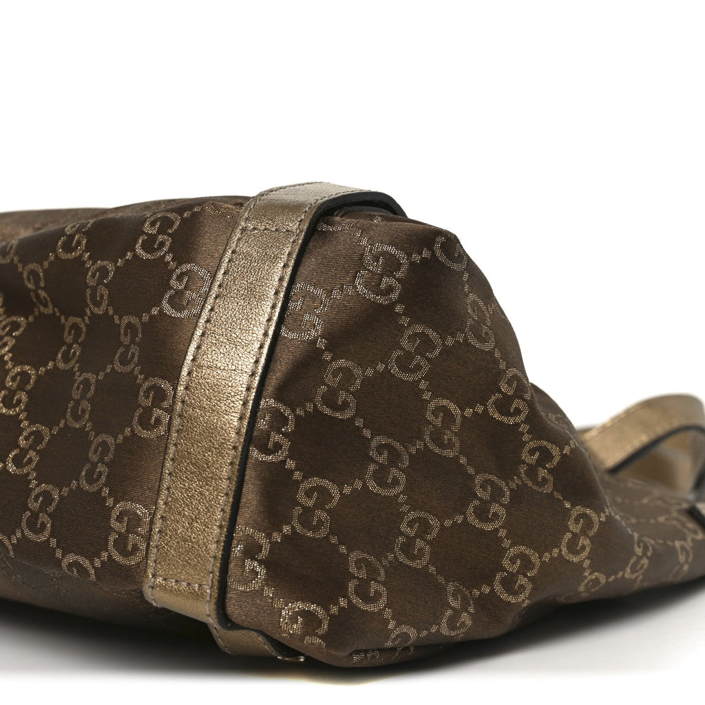 Satin Monogram Medium Abbey Shoulder Bag Bronze