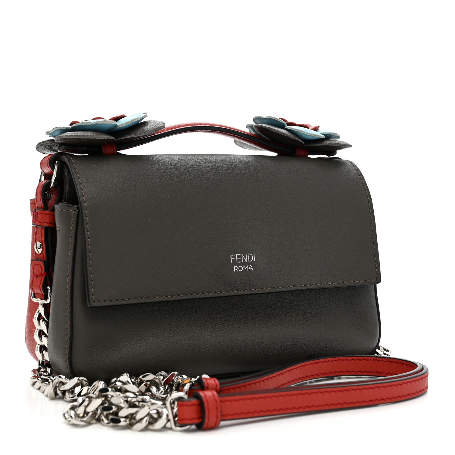 Vitello Dolce Flowerland Bi-Color Studded Micro Double Baguette Bloody Mary Carbone