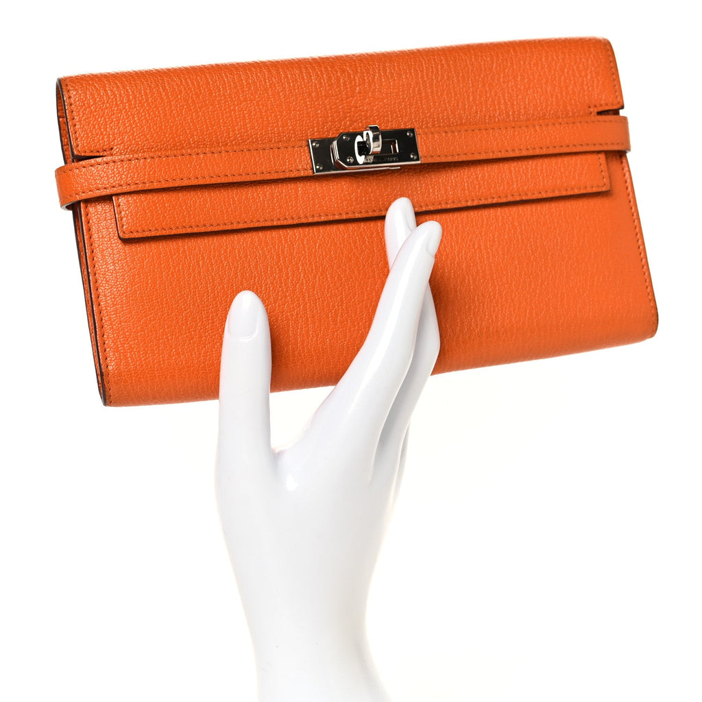 Chevre Mysore Kelly Longue Wallet Orange