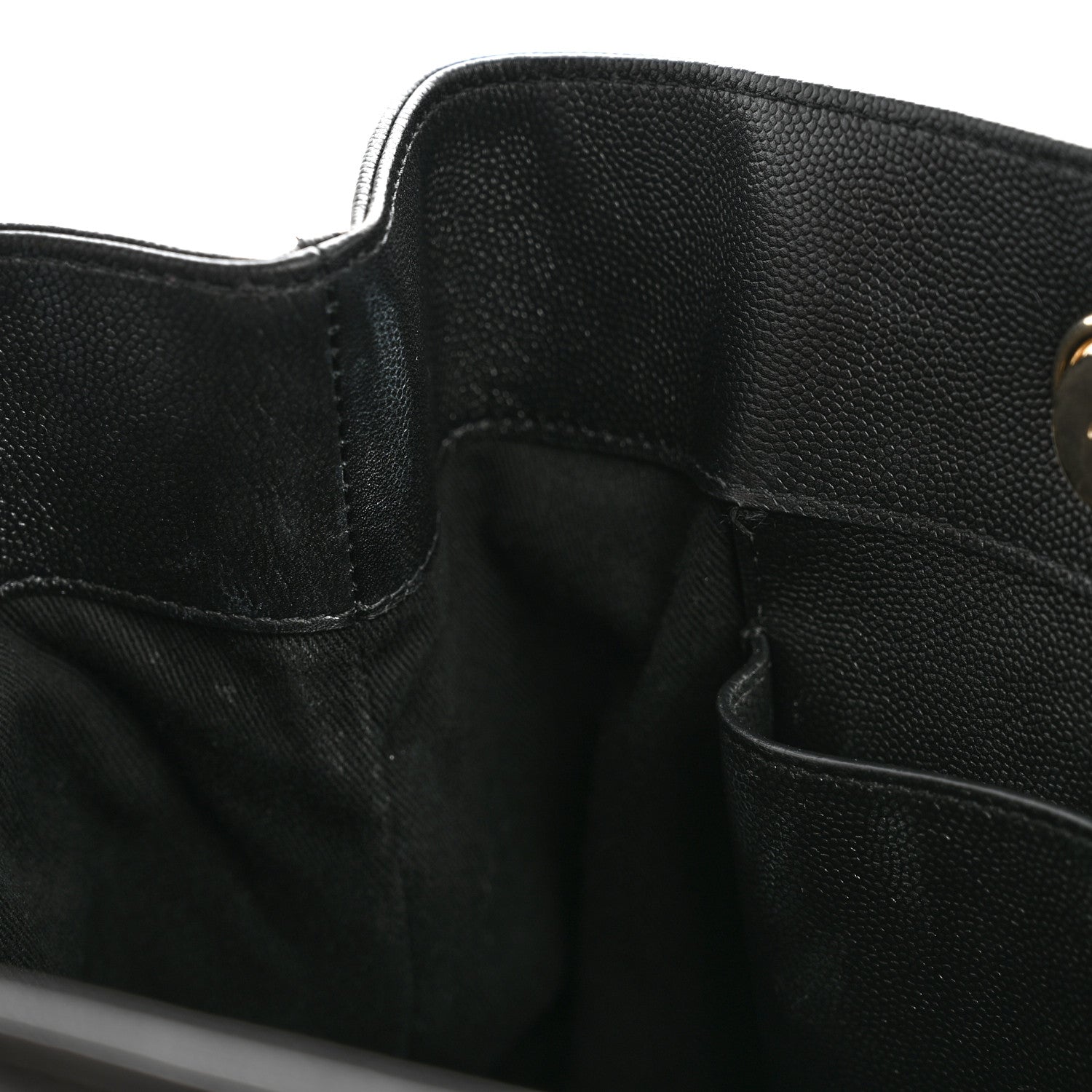 Caviar Quilted Small Shopping Tote  Black