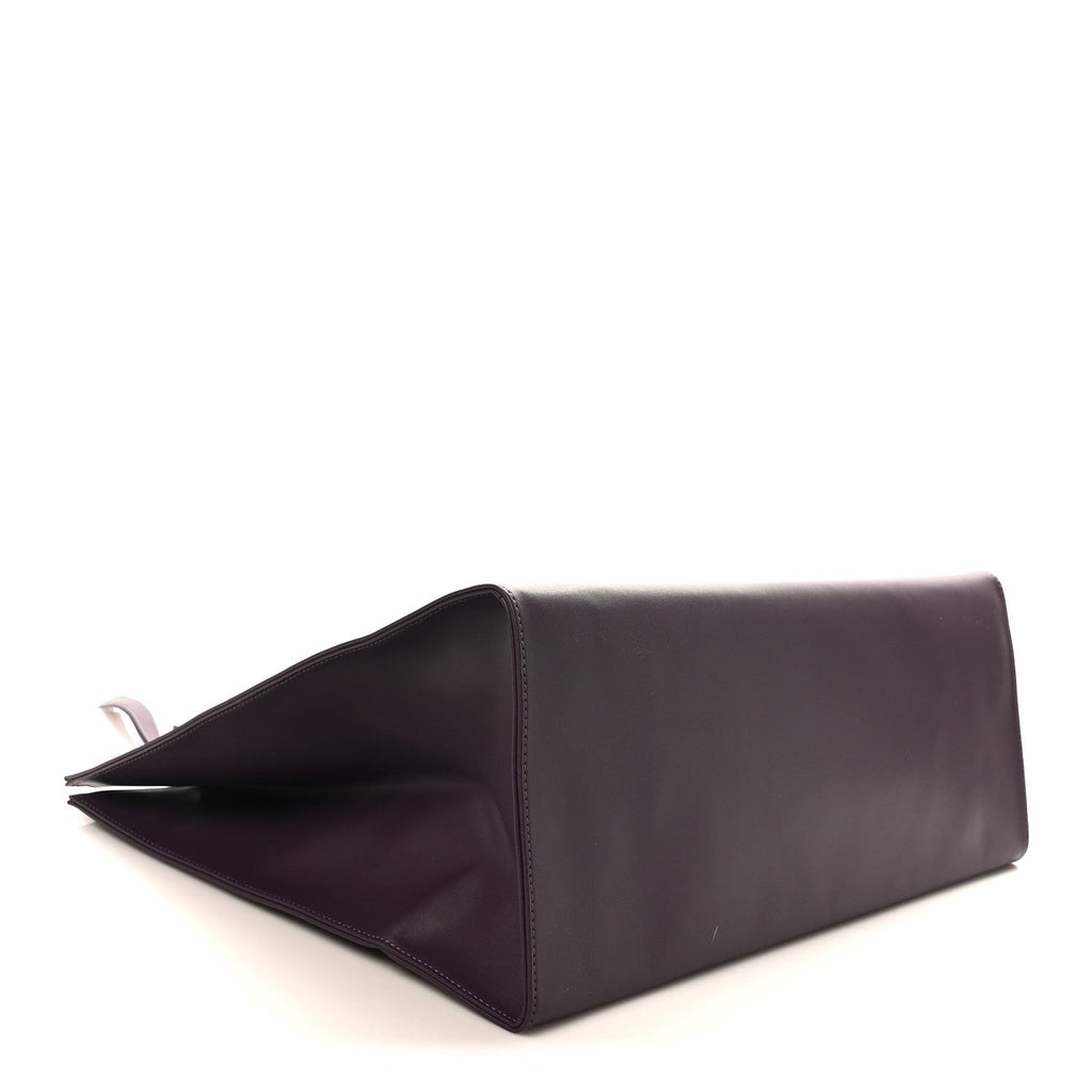 Vegan Leather Large Shopping Bag Eggplant