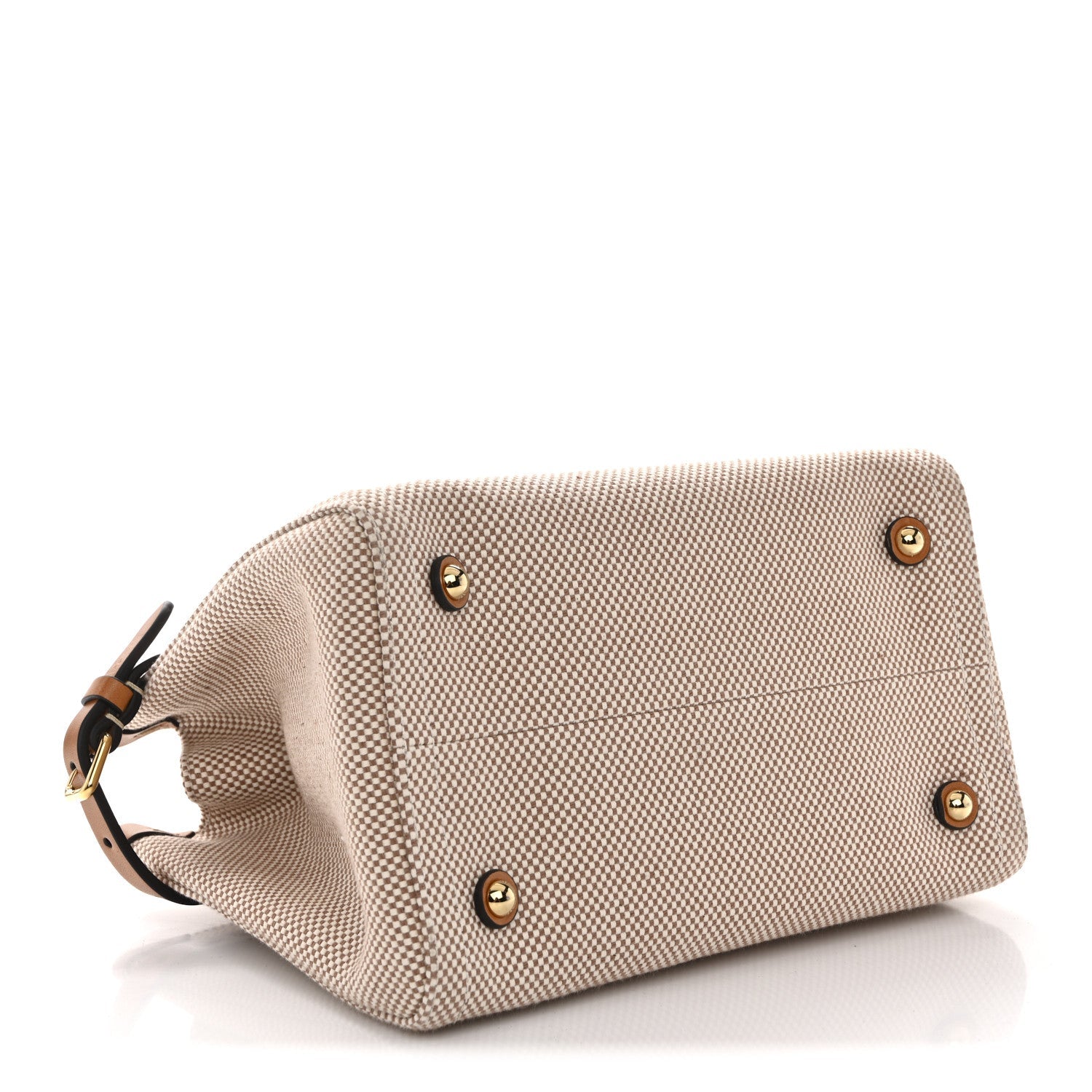 Cotton Canvas Calfskin Vlogo Small Antibes Tote Naturale Tobacco