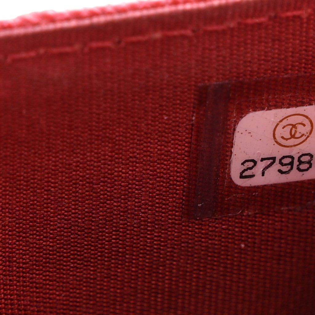 Caviar Quilted Boy Flap  Holder Wallet Red