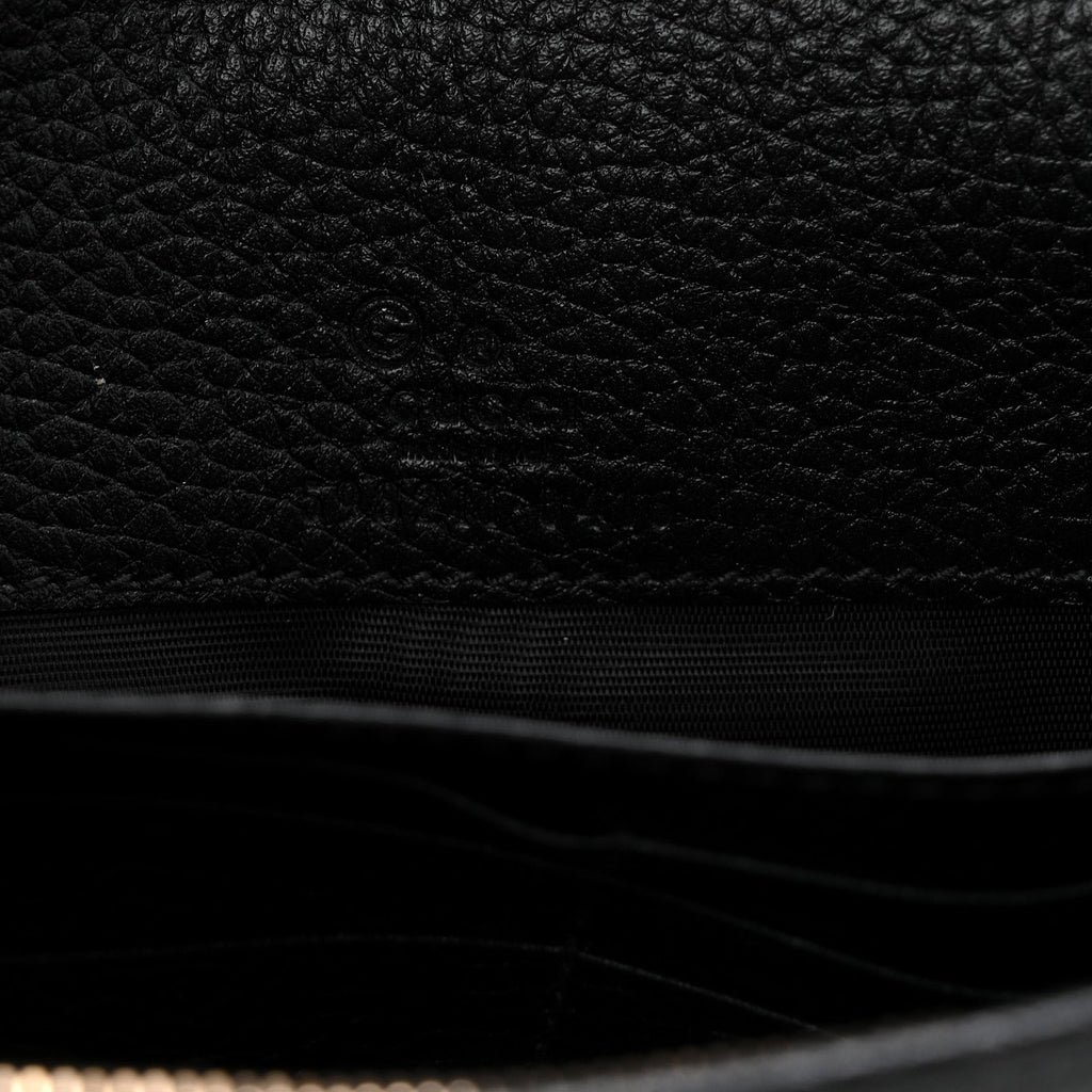 Pebbled Calfskin Soho Wallet On Chain Black