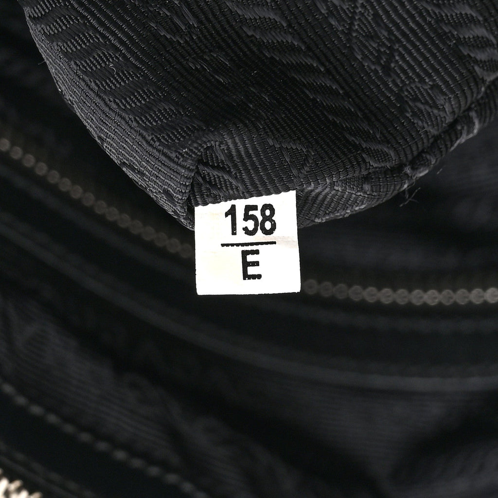 Tessuto Nylon Calfskin Dome Satchel Black