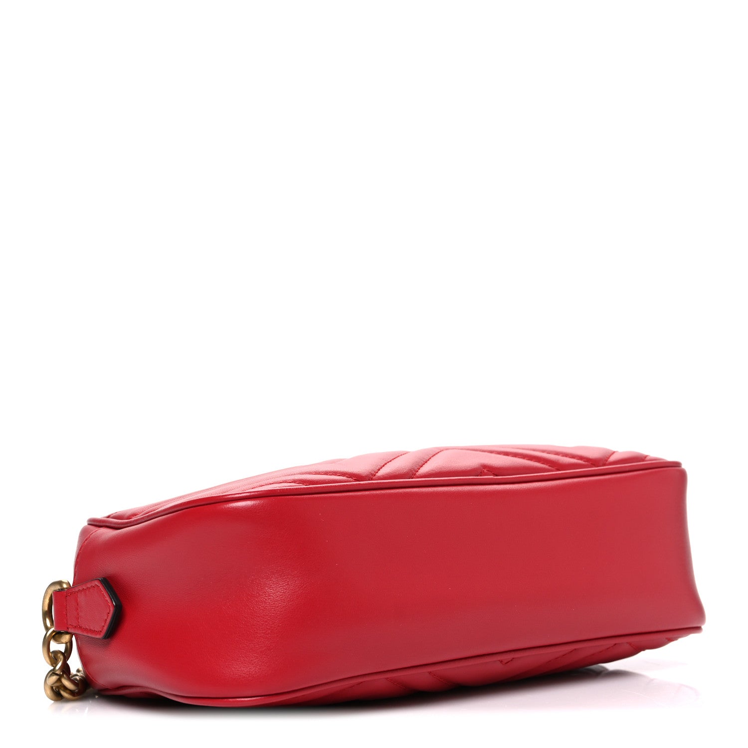 Calfskin Matelasse Small GG Marmont Chain Shoulder Bag Hibiscus Red