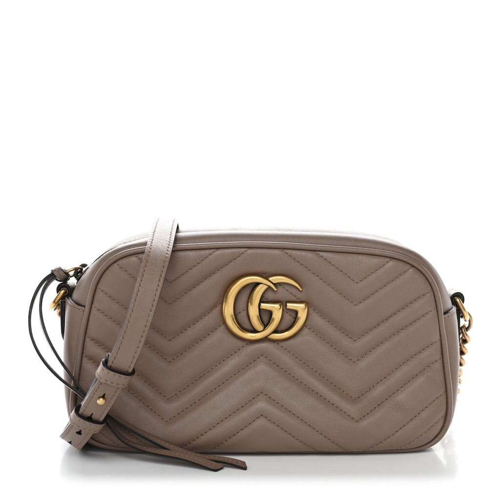 Calfskin Matelasse Small GG Marmont Chain Shoulder Bag Porcelain Rose