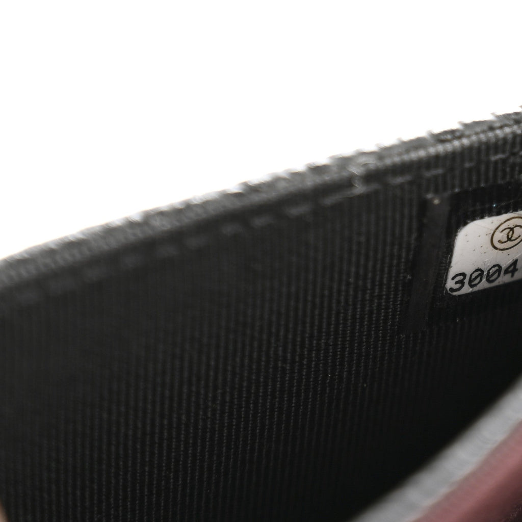 Caviar Quilted Flap  Holder Wallet Black