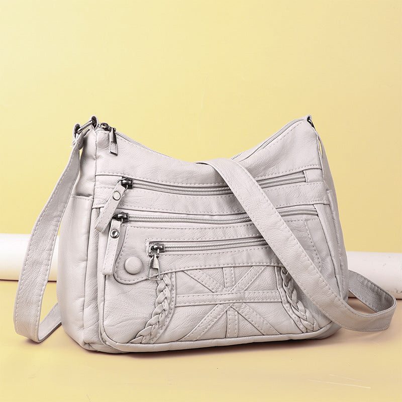 New Fashion All-match Middle-aged and Elderly Mother's Bag Large Capacity Shoulder Crossbody Bag 8026