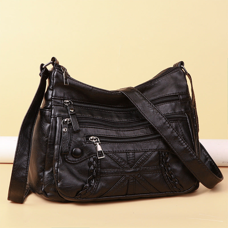 New Fashion All-match Middle-aged and Elderly Mother's Bag Large Capacity Shoulder Crossbody Bag 8026