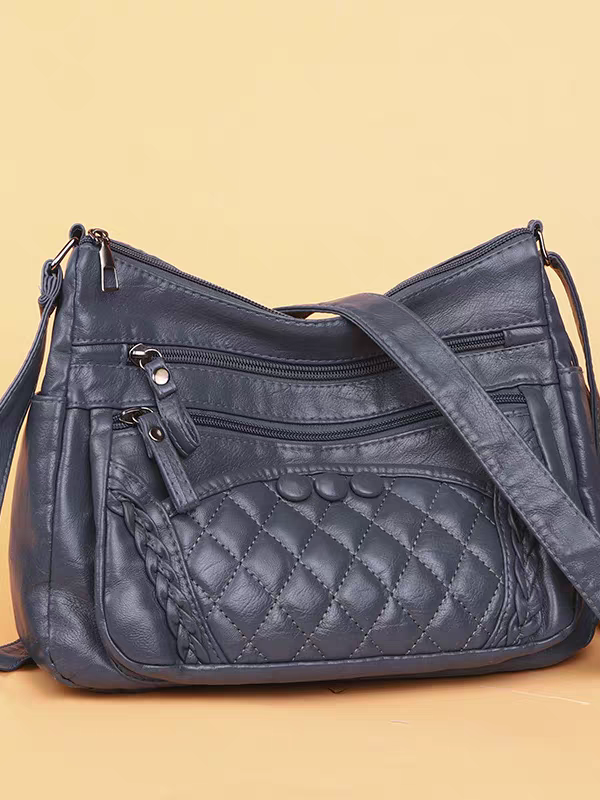 Soft leather women's bag, new style, fashionable and versatile bag, large capacity, trendy shoulder crossbody bag 8028