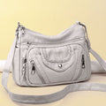Fashionable Shoulder Bag, Retro Style Soft Leather Mother's Bag, Casual Shopping, Lightweight Crossbody Bag 8023