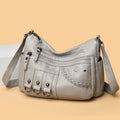 New Fashion Large-Capacity Woven Crossbody Bag, Korean Style, Simple and Elegant, Multi-Compartment, Soft Leather with a High-End Feel 8036