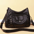Fashionable Shoulder Bag, Retro Style Soft Leather Mother's Bag, Casual Shopping, Lightweight Crossbody Bag 8023