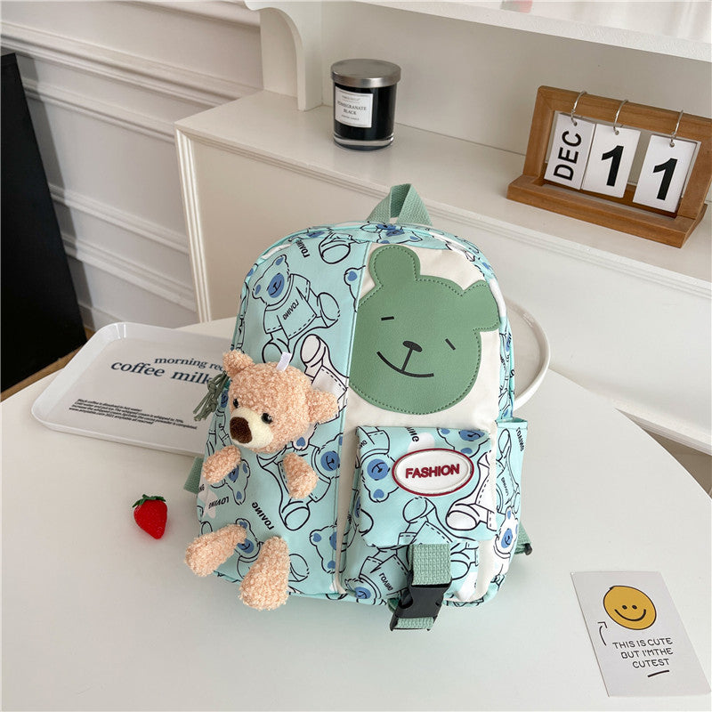 Student bag backpack children bag in one cartoon doll bag For Nursery, Kg And One Class ZK417