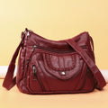 Fashionable Shoulder Bag, Retro Style Soft Leather Mother's Bag, Casual Shopping, Lightweight Crossbody Bag 8023