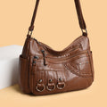 New Fashion Large-Capacity Woven Crossbody Bag, Korean Style, Simple and Elegant, Multi-Compartment, Soft Leather with a High-End Feel 8036