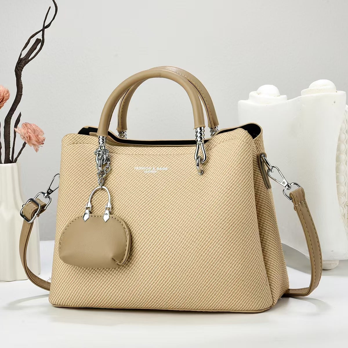 Handbag with KeyChain– Stylish Shoulder & Crossbody Bag for Women 9913-12