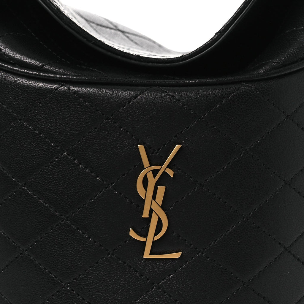 Lambskin Gabby Mini Bucket Bag Black