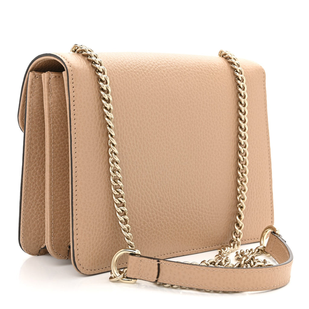 Dollar Calfskin Small Interlocking G Shoulder Bag Camelia