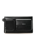 Calfskin Trifold Document Case Clutch Black