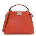 Cuoio Romano Selleria Mini Peekaboo Iconic Satchel Dark Orange
