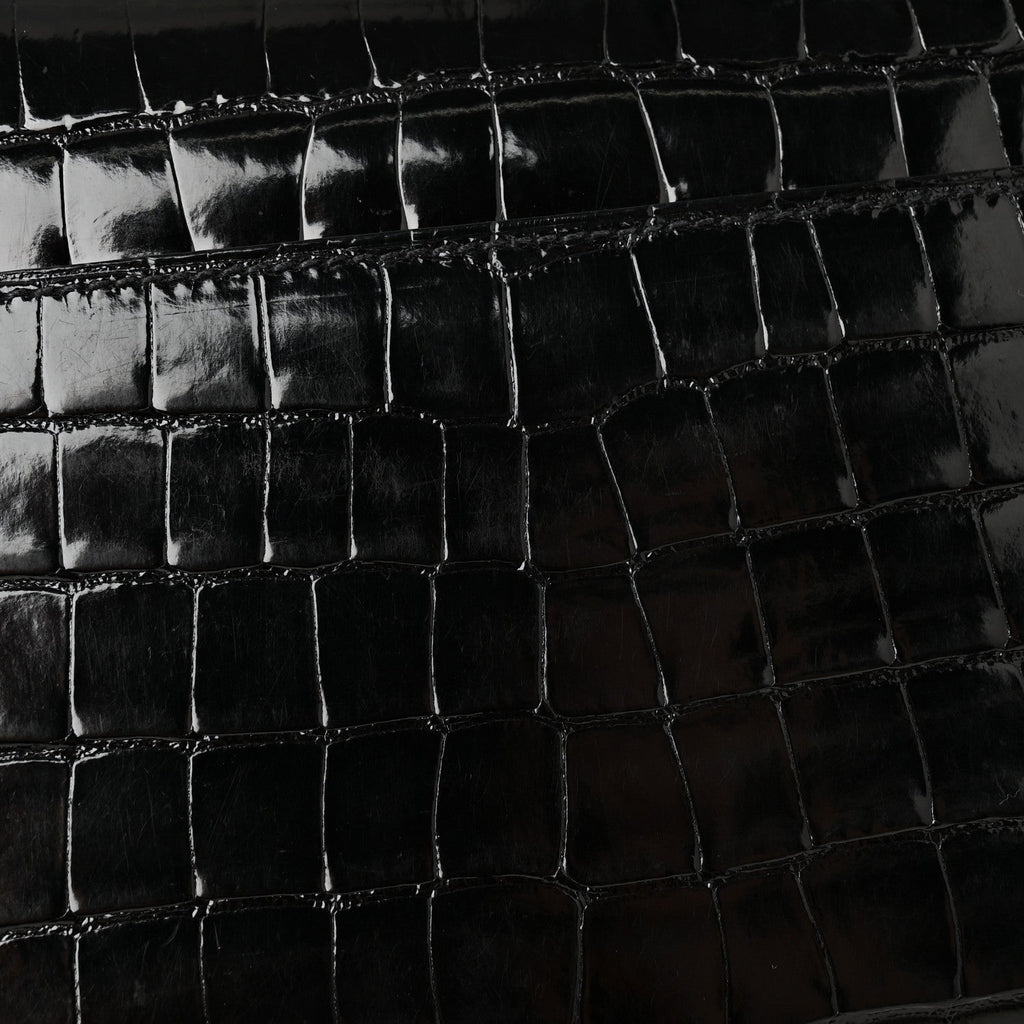Shiny Alligator Monochrome Constance Long Wallet Black